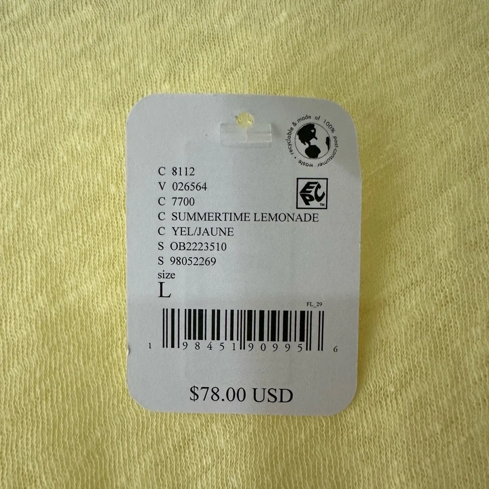 Free People Lets Go Blouse in Summertime Lemonade size Large NWT